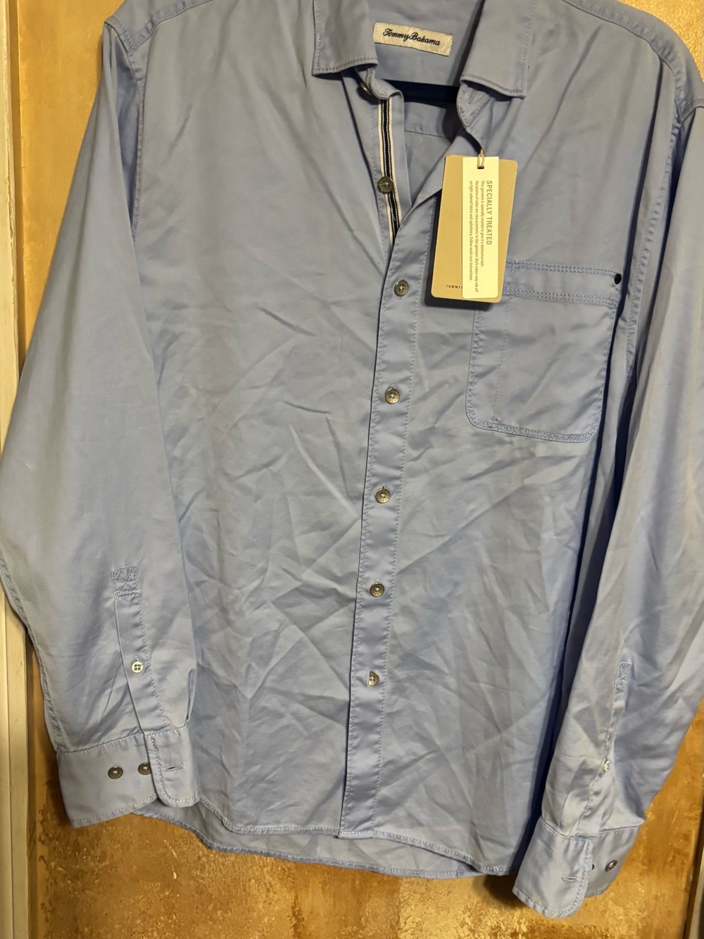 NWT Tommy Bahama Men's Blue Long-Sleeve Button-Down Shirt